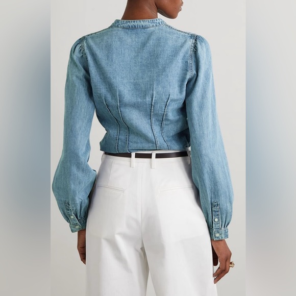 VERONICA BEARD Sedona Top - Color Silverwood - Size 4 - Picture 4 of 10